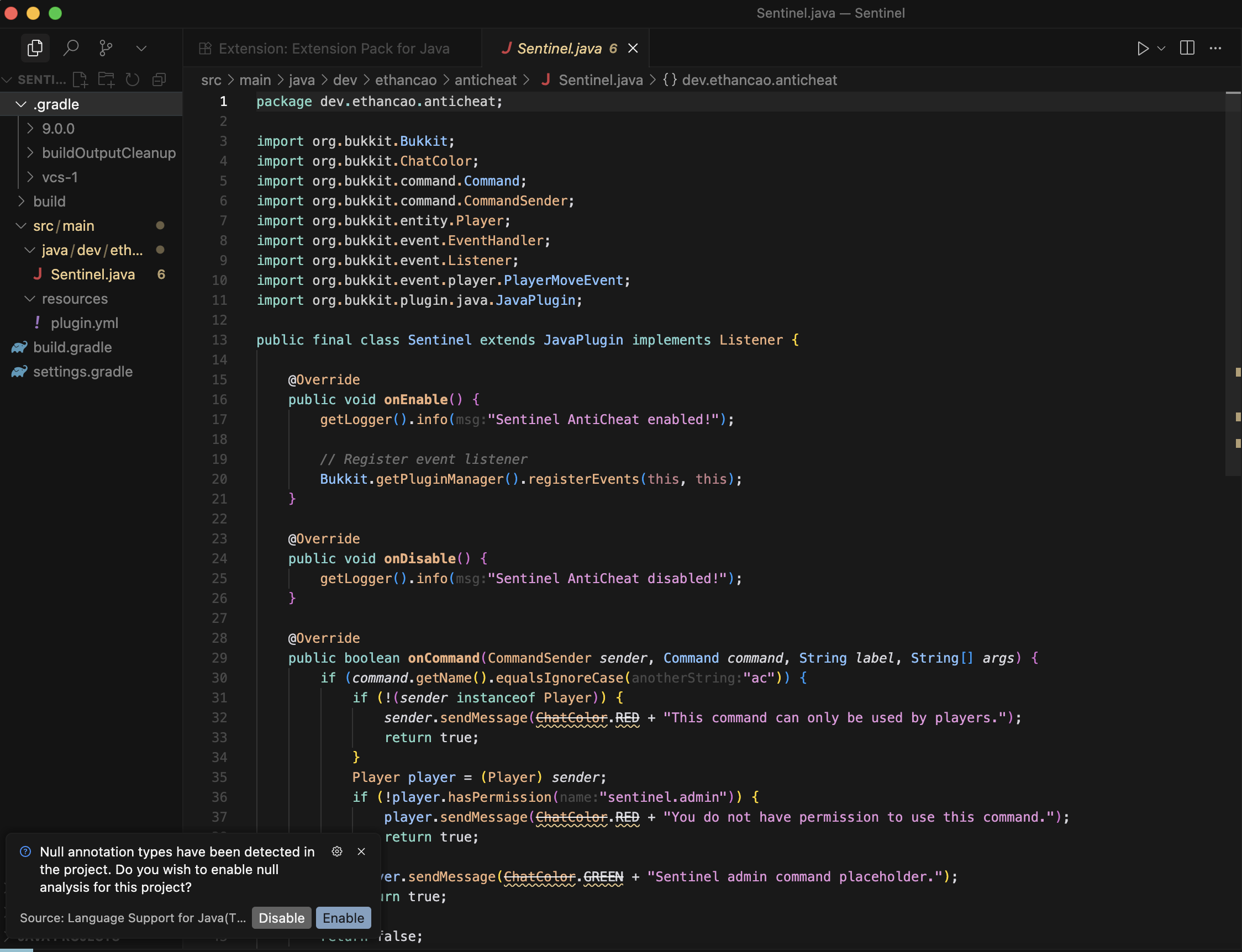 Build the Sentinel plugin